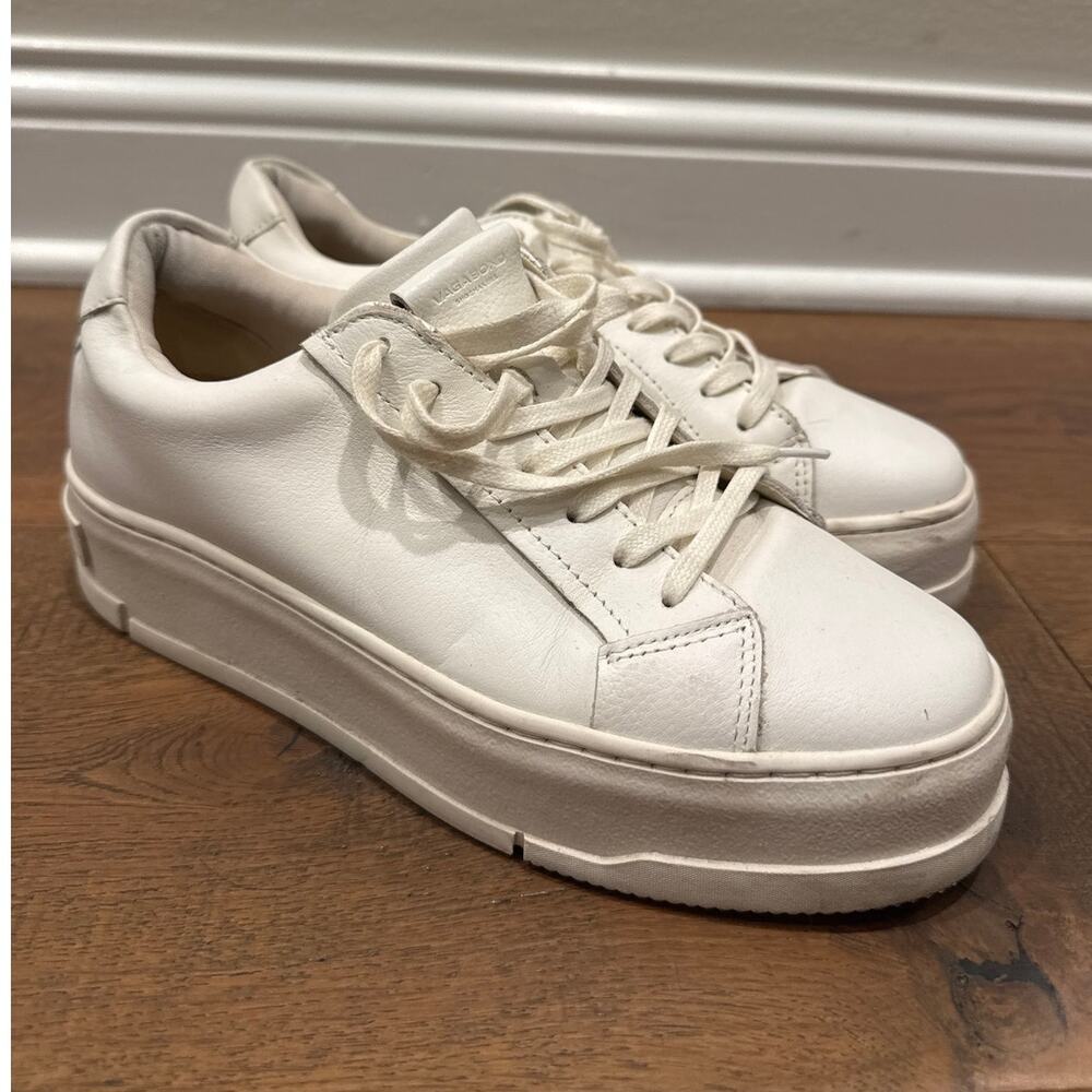 Vagabond Zoe Platform Low Top Sneakers White Leather Womens EU 38 US 8